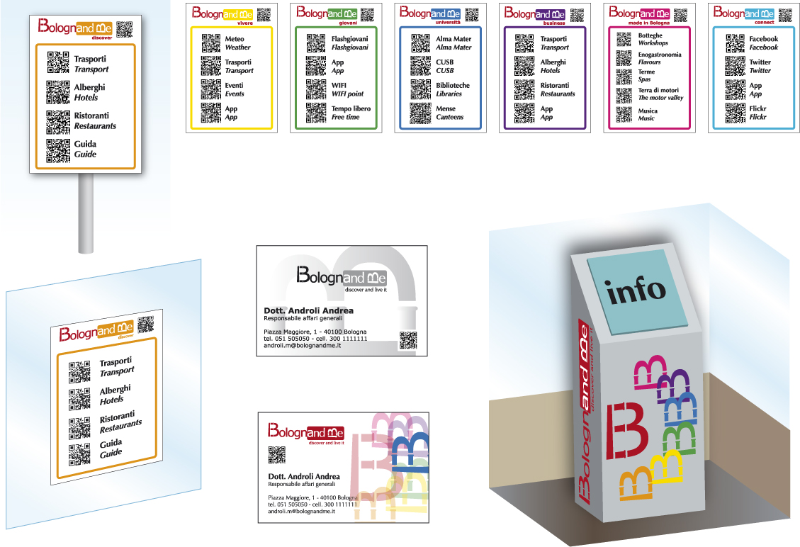 Colonne informative con QR code, Cards